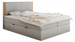 Čalouněná manželská postel s čelem 200x200 PURAM - světle šedá