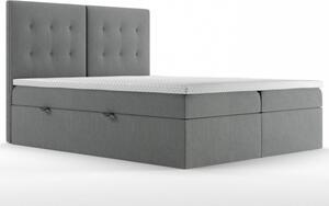 Manželská čalouněná postel 160x200 GUSTAVE - šedá