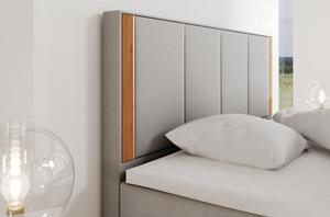 Čalouněná manželská postel s čelem 200x200 PURAM - světle šedá