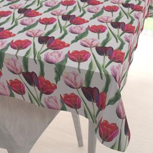 Biante Dekorační obdélníkový ubrus Terra TRA-001 Tulipány na kouřově šedém 50x100 cm