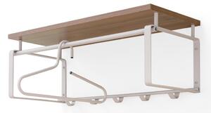 Ocelový nástěnný věšák v přírodní barvě/taupe s poličkou 70 cm Rex – Spinder Design