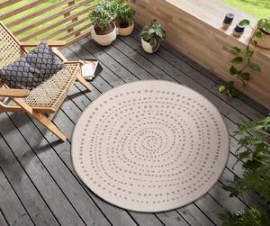NORTHRUGS - Hanse Home koberce Kusový koberec Twin-Wendeteppiche 105414 Linen kruh – na ven i na doma - 200x200 (průměr) kruh cm