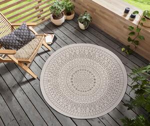 NORTHRUGS - Hanse Home koberce Kusový koberec Twin-Wendeteppiche 105475 Linen kruh – na ven i na doma - 100x100 (průměr) kruh cm
