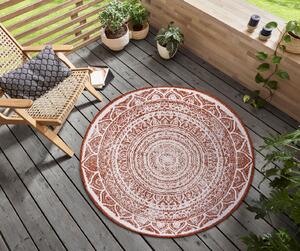 NORTHRUGS - Hanse Home koberce Kusový koberec Twin Supreme 105497 Cayenne kruh – na ven i na doma - 140x140 (průměr) kruh cm