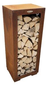 Hnědý ocelový dřevník Remundi, šířka 50 cm