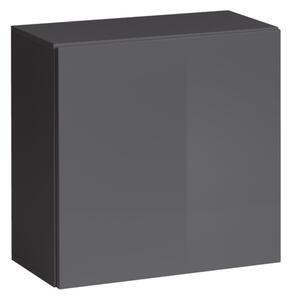 Obývací stěna s kovovými prvky RIONATA 6 - grafit / černá