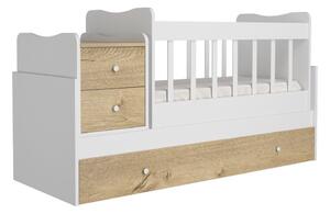 Postýlka v bílo-přírodní barvě s úložným prostorem 60x120 cm Sansa – Kalune Design