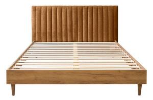 Dvoulůžková postel s roštem 160x200 cm v měděné/přírodní barvě Oceane – Bobochic Paris