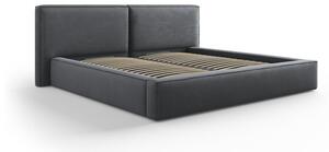 Tmavě šedá čalouněná dvoulůžková postel s úložným prostorem a roštem 180x200 cm Arendal – Cosmopolitan Design