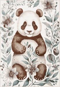 Agnella Dětský kusový koberec FD Lida Panda Miętowy krémový Rozměr: 133x195 cm