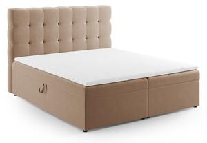 Světle hnědá boxspring postel s úložným prostorem 160x200 cm Bali – Cosmopolitan Design