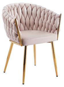 Designová čalouněná židle ZYPHIRA - béžová / zlatá