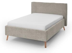 Krémová čalouněná dvoulůžková postel s úložným prostorem s roštem 140x200 cm Riva – Meise Möbel