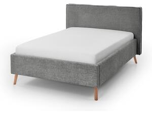 Šedá čalouněná dvoulůžková postel s úložným prostorem s roštem 140x200 cm Riva – Meise Möbel