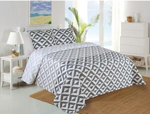 Bílo-šedý prošívaný set přehozu a povlaku na polštář 220x240 cm Casilla – My House
