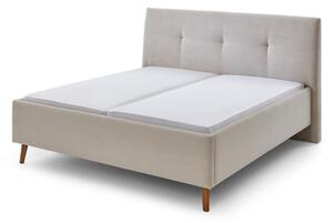 Béžová čalouněná dvoulůžková postel s úložným prostorem s roštem 180x200 cm Madea – Meise Möbel