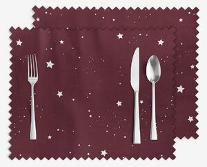 Goldea vánoční prostírání na stůl teflonové - hvězdičky na vínové - sada 2ks 30 x 40 cm