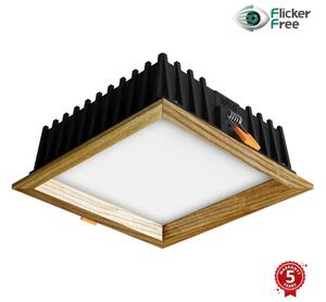 APLED - LED Podhledové SQUARE WOODLINE LED/12W/230V 4000K 17x17 cm jasan masiv