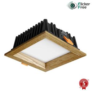 APLED - LED Podhledové SQUARE WOODLINE LED/6W/230V 3000K 12x12 cm dub masiv