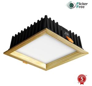 APLED-LED Podhledové SQUARE WOODLINE LED/12W/230V 4000K 17x17 cm borovice masiv