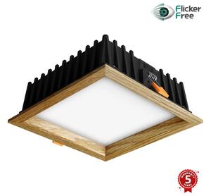 APLED - LED Podhledové SQUARE WOODLINE LED/12W/230V 3000K 17x17 cm dub masiv