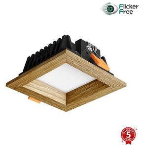 APLED - LED Podhledové SQUARE WOODLINE LED/3W/230V 3000K 9x9 cm dub masiv