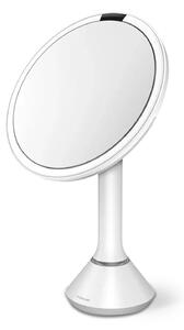 Kosmetické zrcátko Simplehuman Sensor Touch, DUAL LED osvětlení, 5x, dobíjecí, bílá ocel