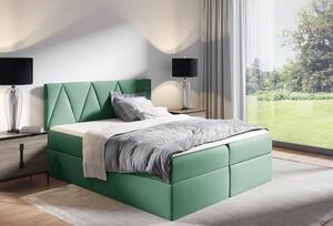 Kontinentální postel GISELA - 180x200, zelená + topper ZDARMA