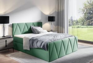 Jednolůžková postel GISELA LUX - 120x200, zelená + topper ZDARMA