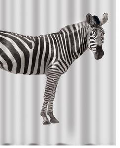 Spirella sprchový závěs ZEBRA, bílo-černý, 180 x 200 cm, polyester