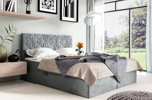Manželská postel KVETA - 200x200, šedá + topper ZDARMA
