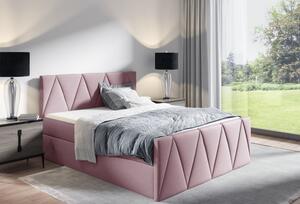 Manželská postel GISELA LUX - 140x200, růžová + topper ZDARMA