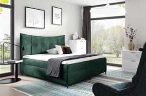 Boxspringová postel IRINI - 180x200, zelená + topper ZDARMA