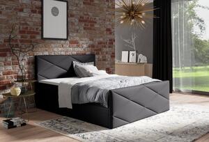 Čalouněná postel ZOE LUX - 140x200, černá + topper ZDARMA