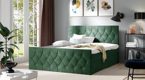 Čalouněná postel TIBOR LUX - 180x200, zelená + topper ZDARMA