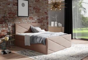 Čalouněná postel ZOE LUX - 160x200, hnědá + topper ZDARMA