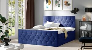 Čalouněná postel TIBOR LUX - 140x200, modrá + topper ZDARMA