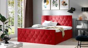 Čalouněná postel TIBOR LUX - 120x200, červená + topper ZDARMA
