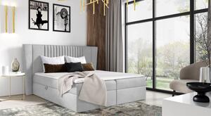 Čalouněná postel ZOJA - 120x200, světle šedá + topper ZDARMA