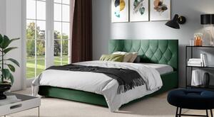 Manželská postel TIBOR - 200x200, zelená