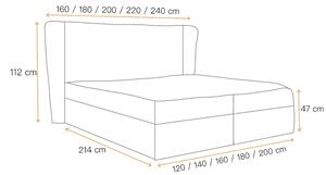 Čalouněná postel ZOJA - 120x200, šedá + topper ZDARMA
