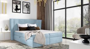 Čalouněná postel ZOJA - 140x200, světle modrá + topper ZDARMA