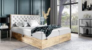 Boxspringová postel CHANTELLE 3 - 120x200, světle šedá + topper ZDARMA