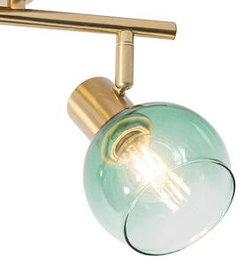 Art Deco bodová zlatá se zeleným sklem 2 světla - Vidro