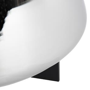 Stolní lampa Art Deco černá s kouřovým sklem 30 cm - Kevin