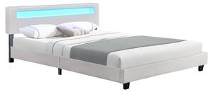 FurniGO Čalouněná postel Paris 160 x 200 cm - bílá