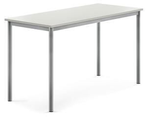 AJ Produkty Stůl SONITUS, 1400x600x760 mm, stříbrné nohy, HPL deska tlumící hluk, šedá