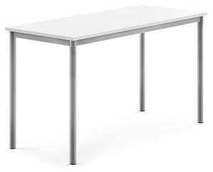 AJ Produkty Stůl SONITUS, 1400x600x760 mm, stříbrné nohy, HPL deska tlumící hluk, bílá