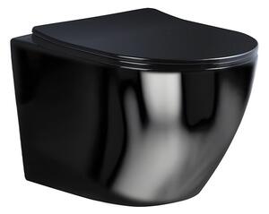 BPS-koupelny Závěsná WC mísa se SoftClose sedátkem FLOW BL TR 03, černá