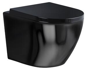 BPS-koupelny Závěsná WC mísa se SoftClose sedátkem FLOW BL TR 02, černá